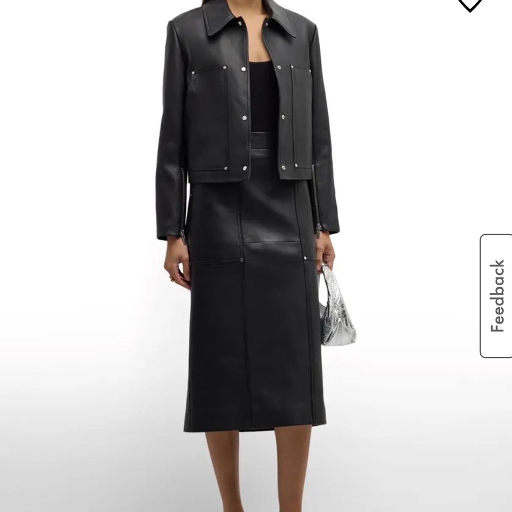 A.L.C Gwen leather midi skirt 17x31 - Picture 4 of 16